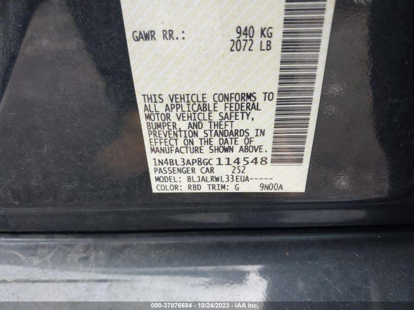 2016 NISSAN ALTIMA 3.5SL/3.5 SR - 1N4BL3AP8GC114548