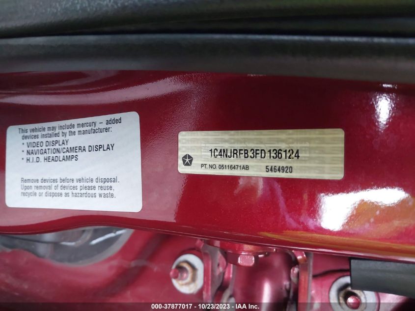 2015 JEEP PATRIOT LATITUDE - 1C4NJRFB3FD136124