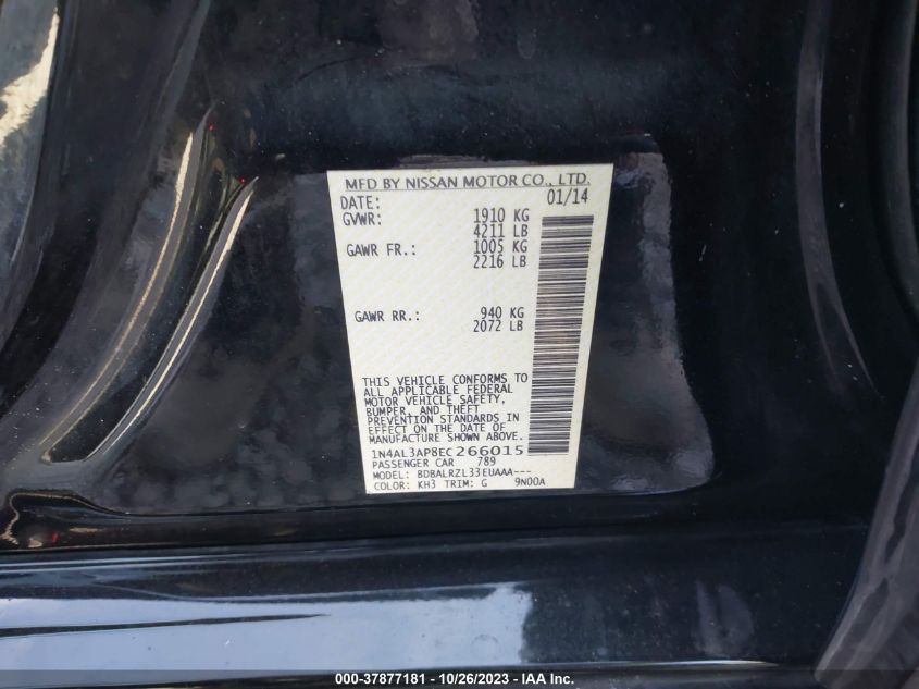 2014 NISSAN ALTIMA 2.5 - 1N4AL3AP8EC266015