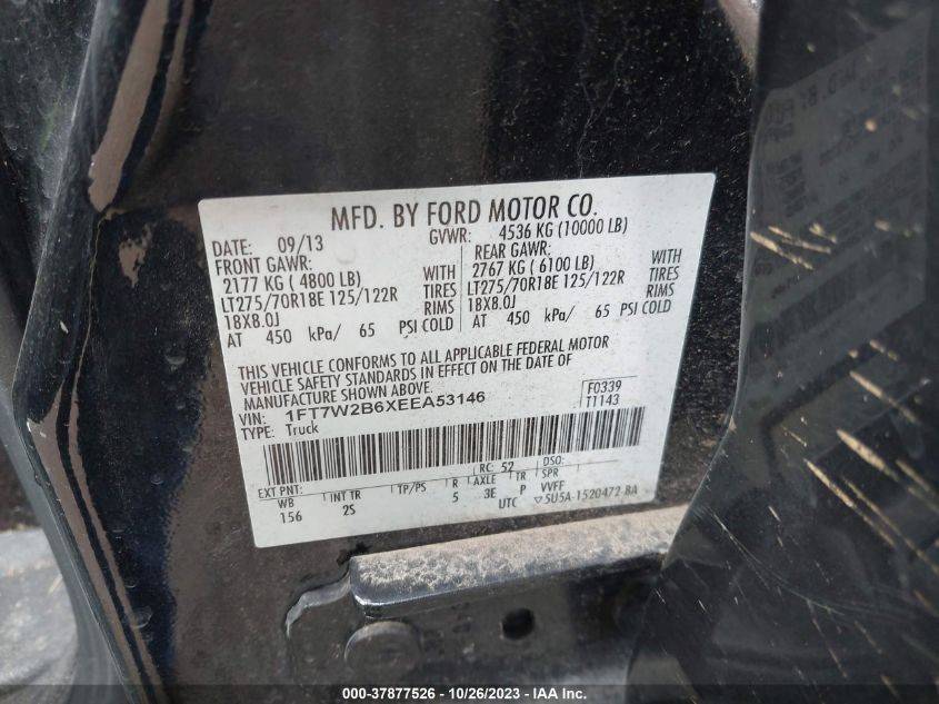 2014 FORD F-250 XLT - 1FT7W2B6XEEA53146