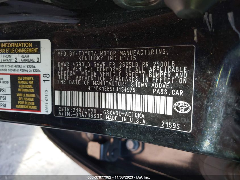 2015 TOYOTA AVALON LIMITED - 4T1BK1EB9FU154979