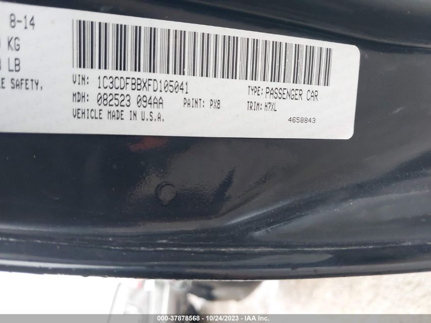 2015 DODGE DART SXT - 1C3CDFBBXFD105041