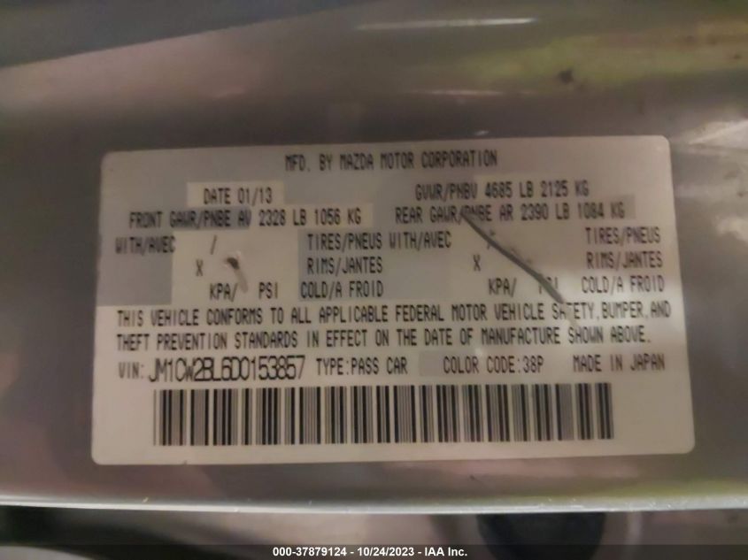 2013 MAZDA MAZDA5 SPORT - JM1CW2BL6D0153857