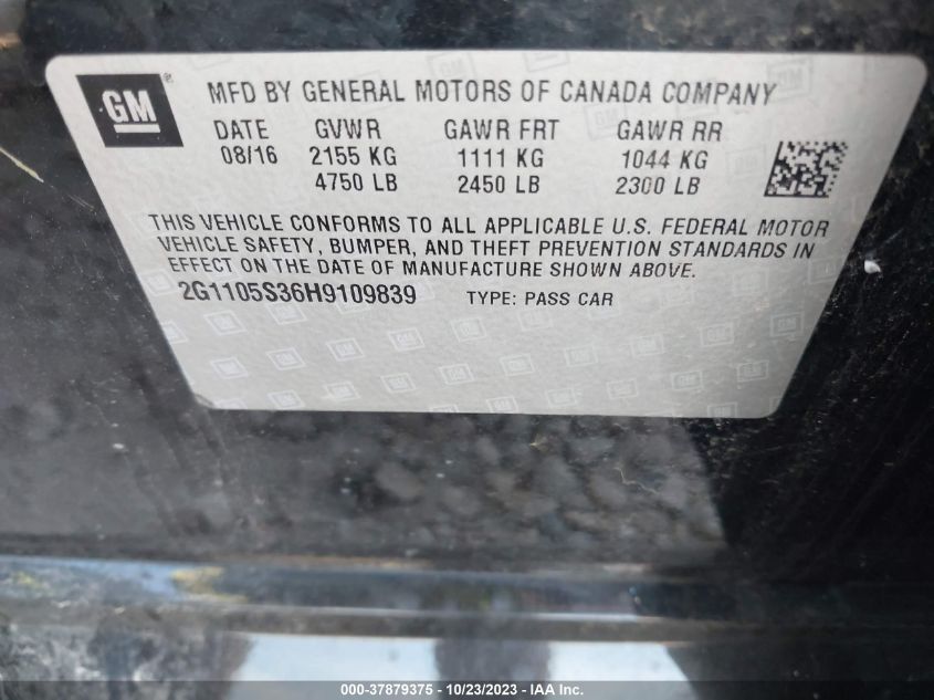 2017 CHEVROLET IMPALA LT - 2G1105S36H9109839