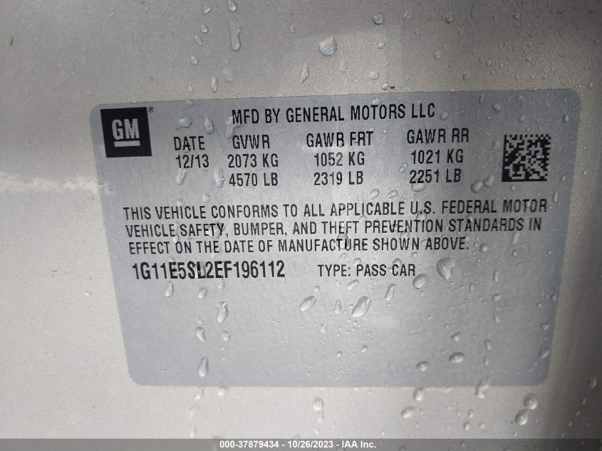 2014 CHEVROLET MALIBU LT - 1G11E5SL2EF196112