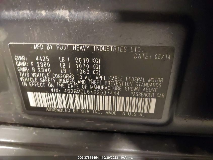 2014 SUBARU LEGACY 2.5I LIMITED - 4S3BMCL64E3037444