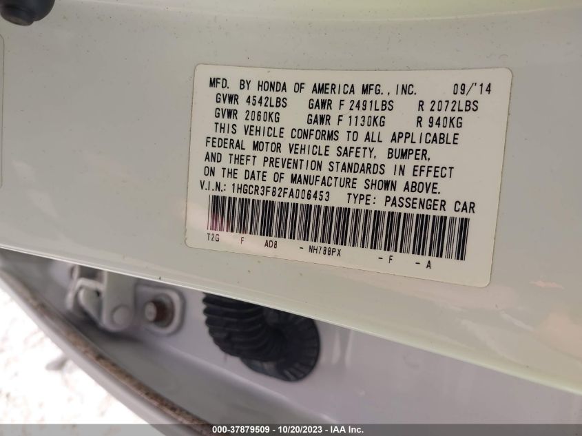 2015 HONDA ACCORD EX-L V-6 - 1HGCR3F82FA006453