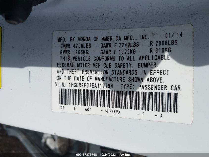 2014 HONDA ACCORD SEDAN LX - 1HGCR2F37EA119294