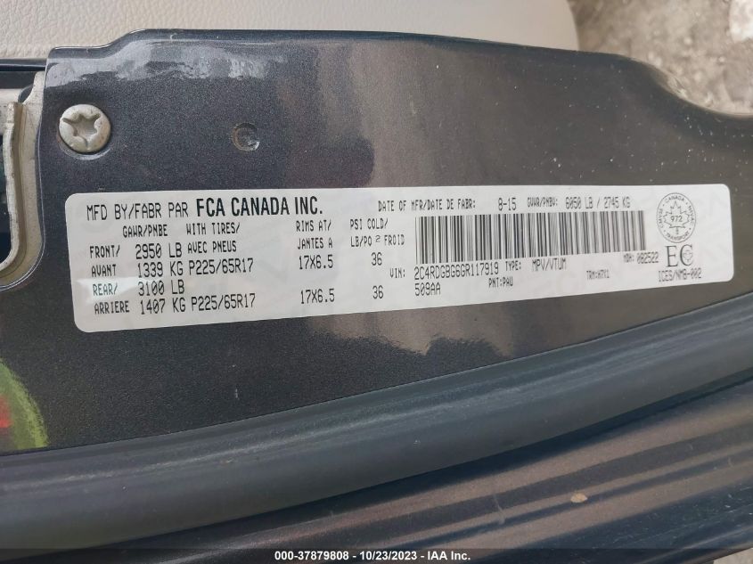 2016 DODGE GRAND CARAVAN SXT - 2C4RDGBG6GR117919