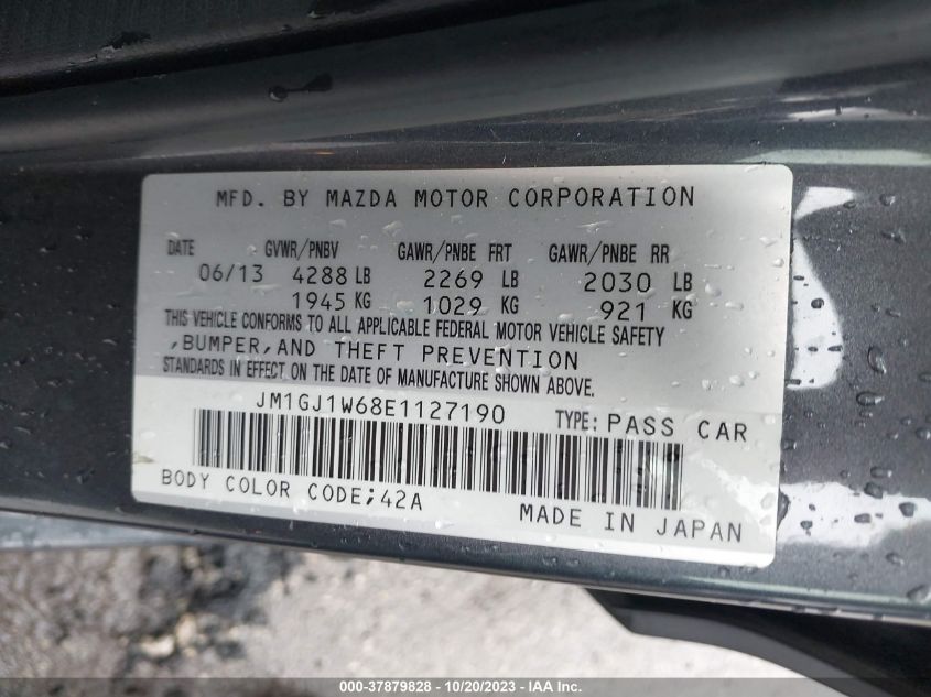 2014 MAZDA MAZDA6 I GRAND TOURING - JM1GJ1W68E1127190