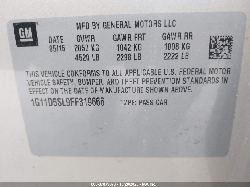 2015 CHEVROLET MALIBU LT - 1G11D5SL9FF319666