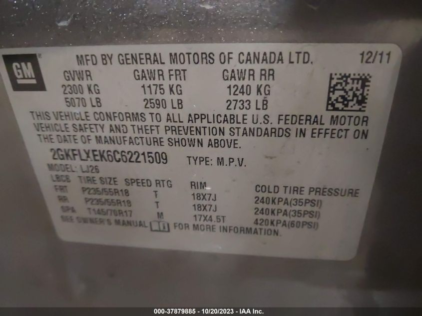 2GKFLXEK6C6221509 2012 GMC TERRAIN SLT-2photo 9