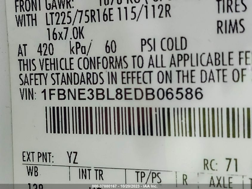 2014 FORD E-350 SUPER DUTY XLT - 1FBNE3BL8EDB06586
