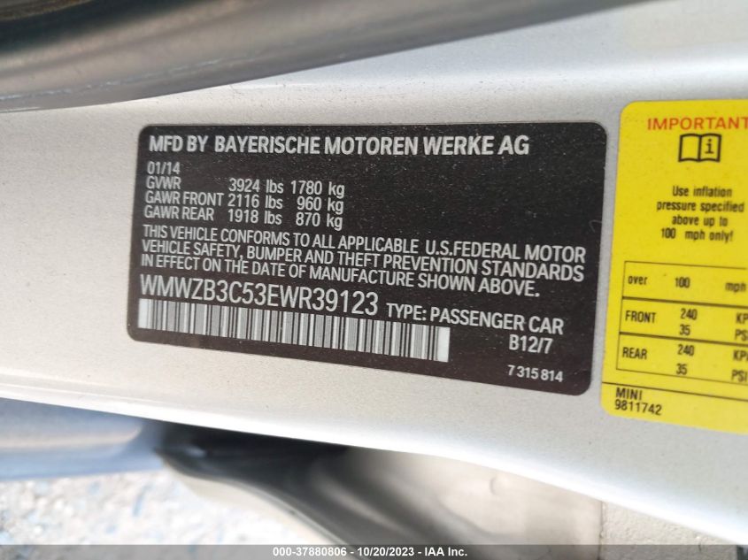 2014 MINI COUNTRYMAN COOPER - WMWZB3C53EWR39123