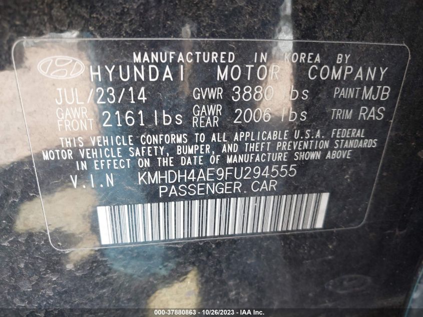 2015 HYUNDAI ELANTRA SE - KMHDH4AE9FU294555