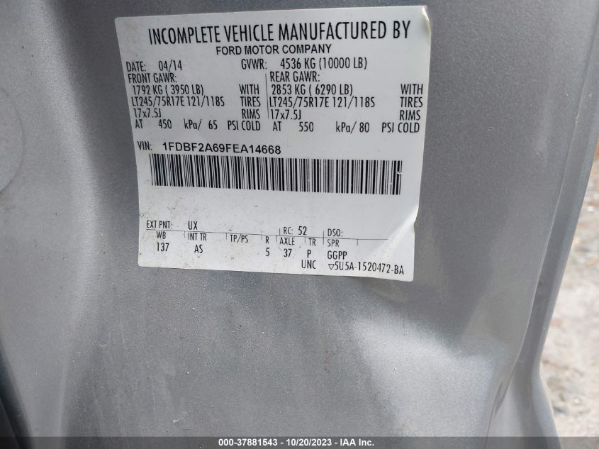 2015 FORD SUPER DUTY F-250 SRW XL/XLT - 1FDBF2A69FEA14668