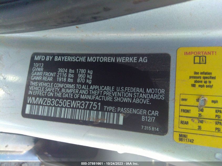 2014 MINI COOPER COUNTRYMAN - WMWZB3C50EWR37751
