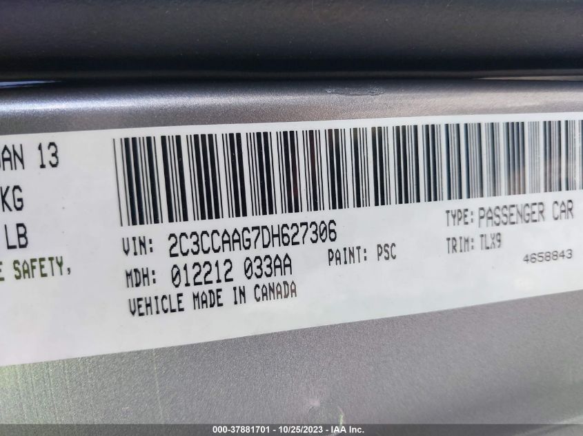 2013 CHRYSLER 300 - 2C3CCAAG7DH627306