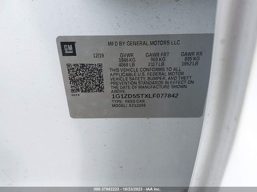 2020 CHEVROLET MALIBU LT - 1G1ZD5STXLF077842