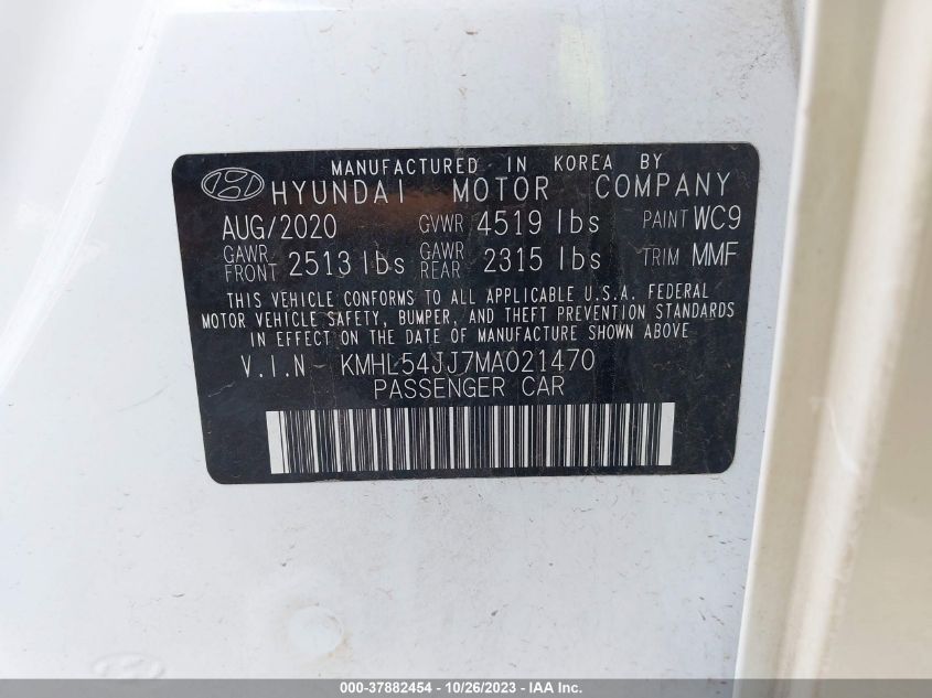 2021 HYUNDAI SONATA LIMITED - KMHL54JJ7MA021470