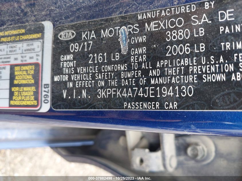 2018 KIA FORTE LX - 3KPFK4A74JE194130