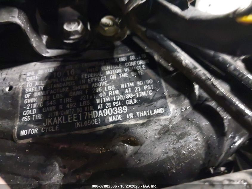 2017 KAWASAKI KL650 E JKAKLEE17HDA90389