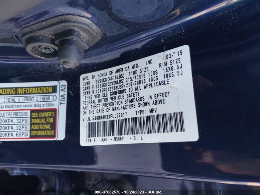 2015 HONDA CR-V LX - 5J6RM4H3XFL057017