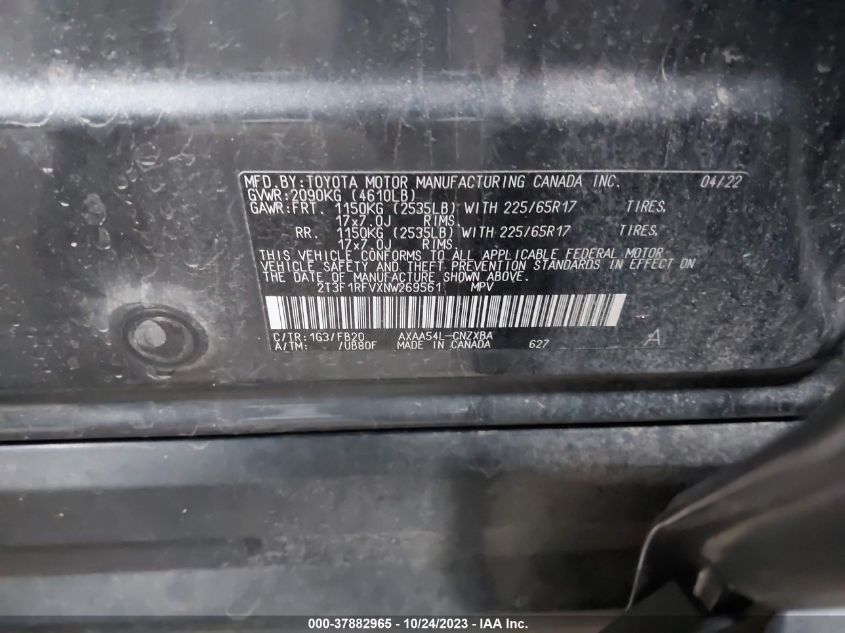 2022 TOYOTA RAV4 LE - 2T3F1RFVXNW269561