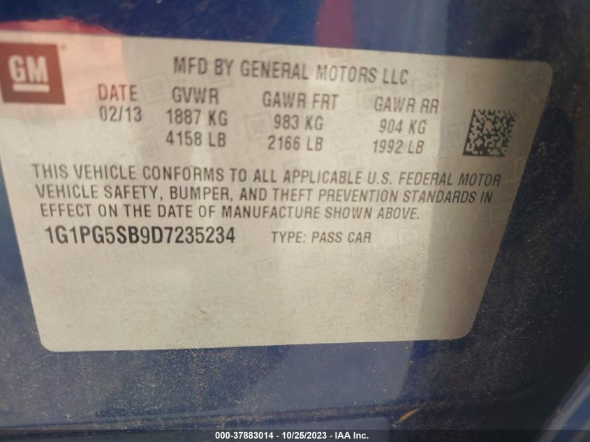2013 CHEVROLET CRUZE LTZ - 1G1PG5SB9D7235234