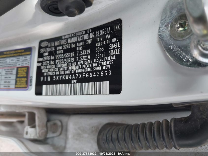 2015 KIA SORENTO SX - 5XYKW4A7XFG643663