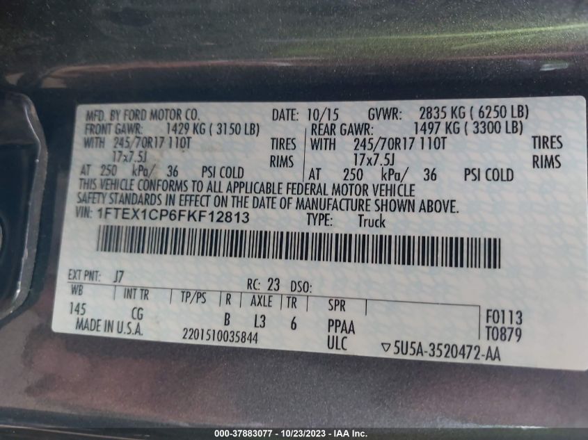 2015 FORD F-150 XL/LARIAT/XLT - 1FTEX1CP6FKF12813
