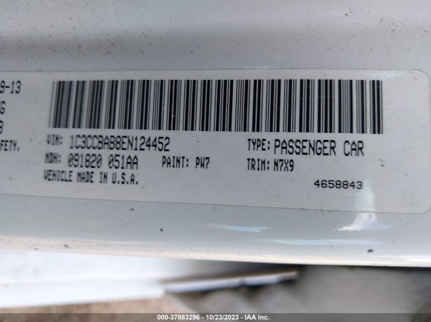 2014 CHRYSLER 200 LX - 1C3CCBAB8EN124452