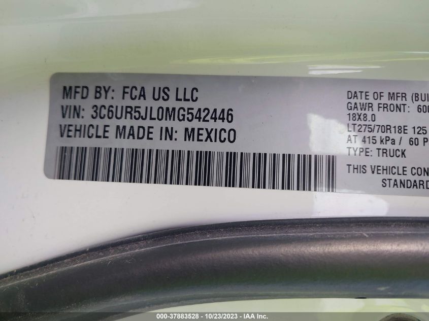 2021 RAM 2500 BIG HORN - 3C6UR5JL0MG542446