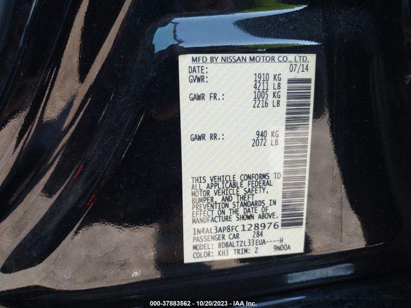 2015 NISSAN ALTIMA 2.5 SL - 1N4AL3AP8FC128976