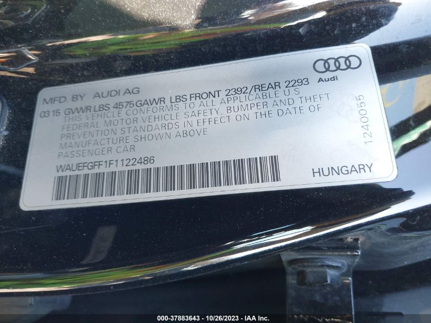 2015 AUDI A3 2.0T PREMIUM PLUS - WAUEFGFF1F1122486