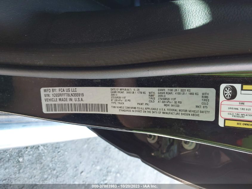 2020 RAM 1500 BIG HORN - 1C6SRFFT8LN355919