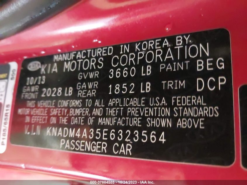 2014 KIA RIO LX - KNADM4A35E6323564