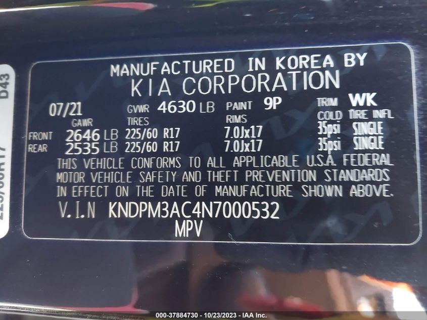 2022 KIA SPORTAGE LX - KNDPM3AC4N7000532