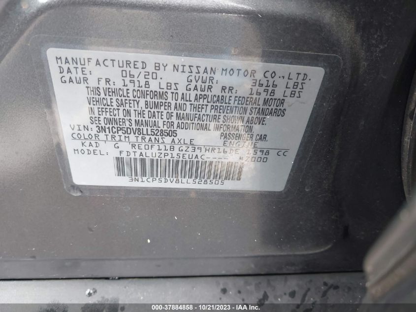 2020 NISSAN KICKS SR - 3N1CP5DV8LL528505