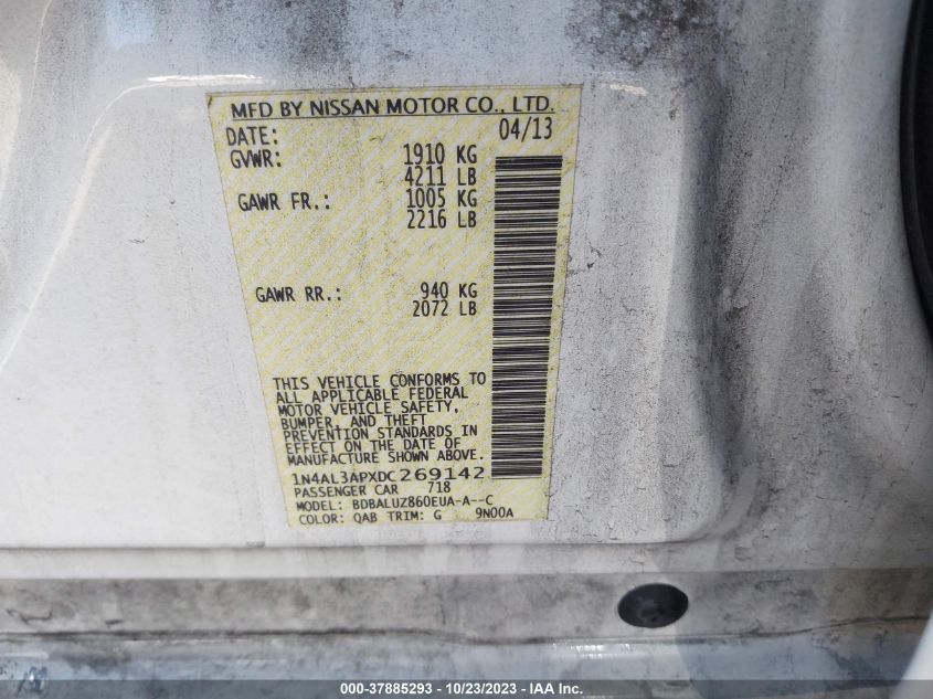 2013 NISSAN ALTIMA 2.5/S/SV/SL - 1N4AL3APXDC269142