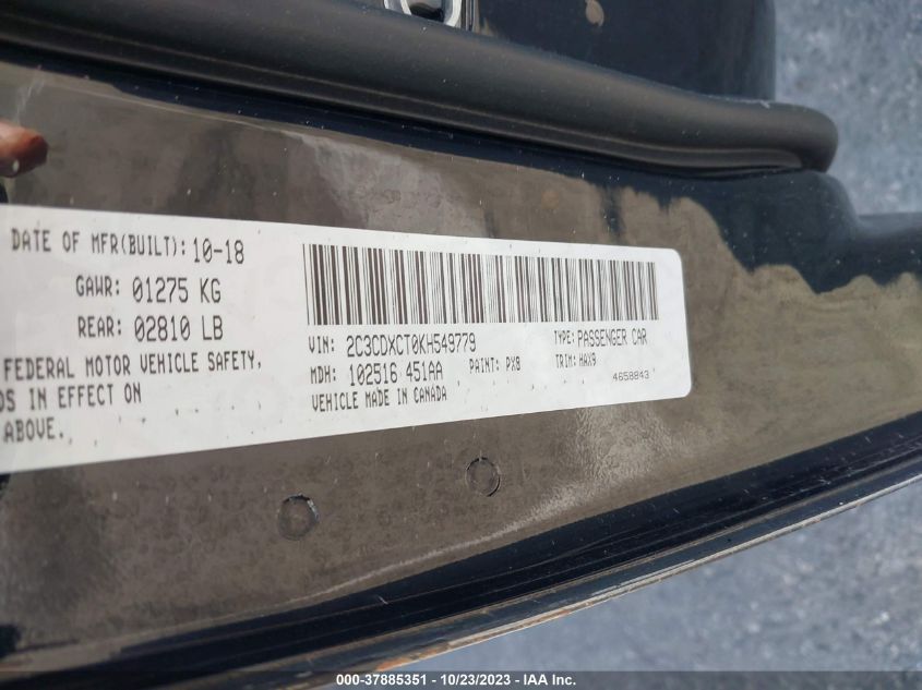 2019 DODGE CHARGER R/T - 2C3CDXCT0KH549779