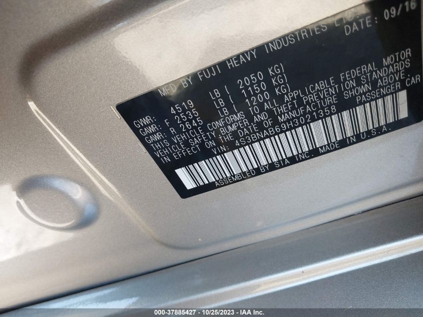 2017 SUBARU LEGACY - 4S3BNAB69H3021358