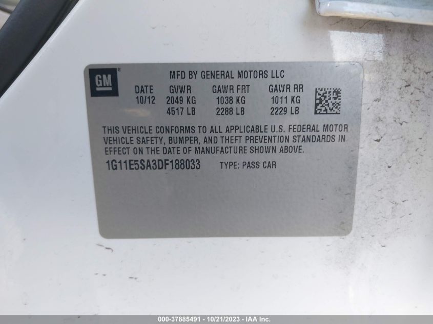 2013 CHEVROLET MALIBU LT - 1G11E5SA3DF188033