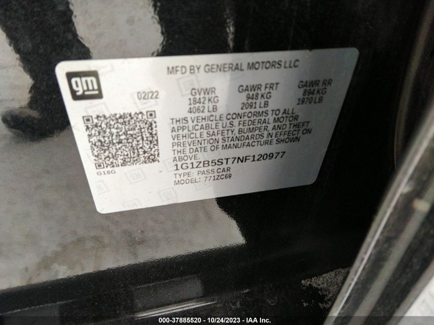 2022 CHEVROLET MALIBU LS - 1G1ZB5ST7NF120977