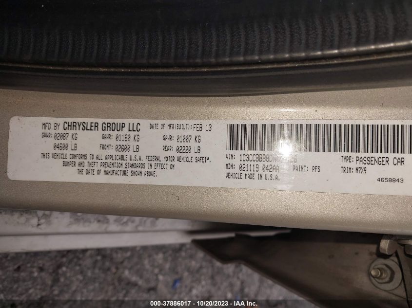 2013 CHRYSLER 200 TOURING - 1C3CCBBB8DN639626