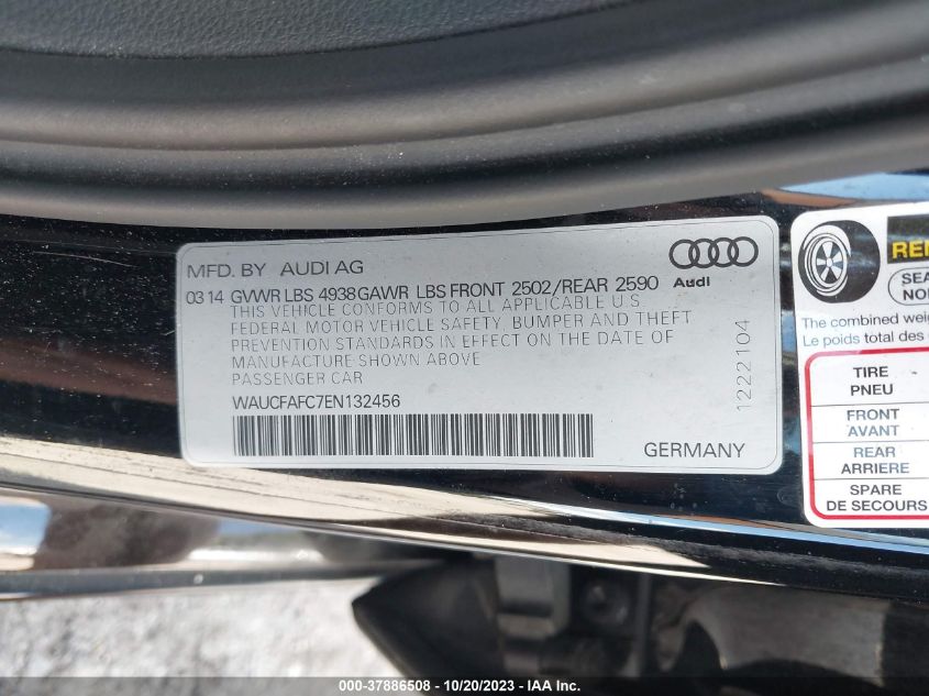2014 AUDI A6 2.0T PREMIUM - WAUCFAFC7EN132456