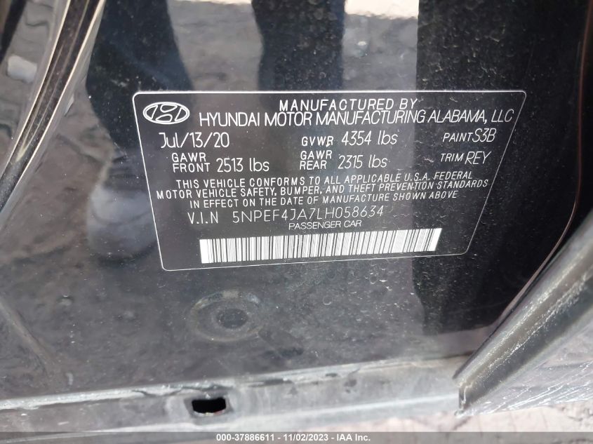 2020 HYUNDAI SONATA SEL - 5NPEF4JA7LH058634
