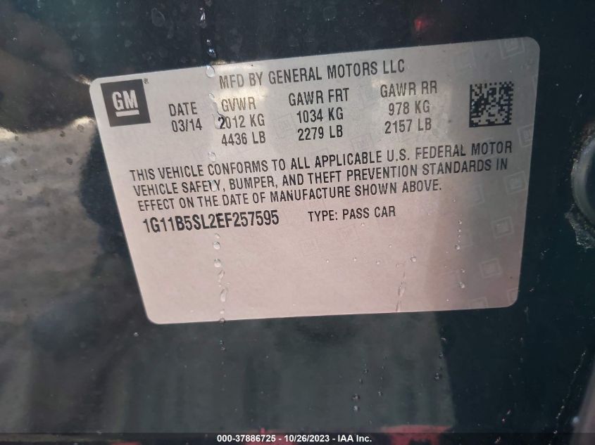 2014 CHEVROLET MALIBU LS - 1G11B5SL2EF257595