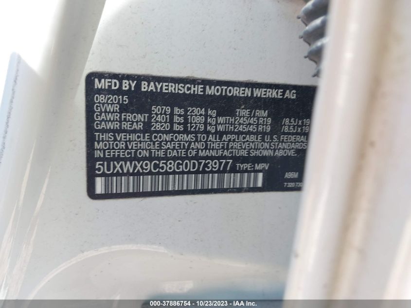 2016 BMW X3 XDRIVE28I - 5UXWX9C58G0D73977