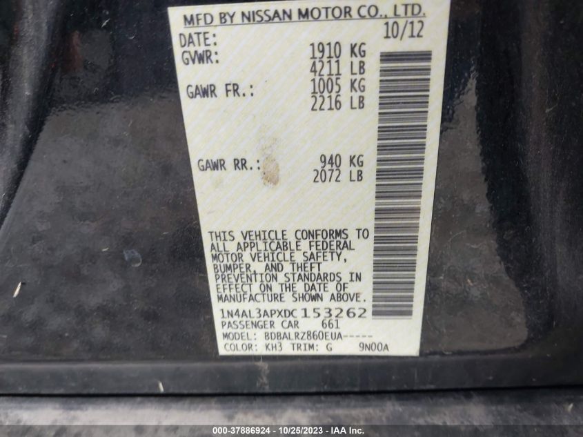 2013 NISSAN ALTIMA 2.5 S - 1N4AL3APXDC153262